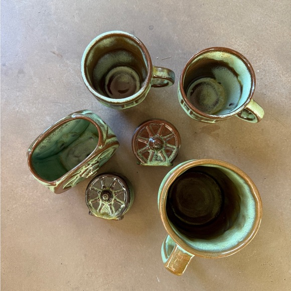 Frankoma wagon wheel plainsman prairie green dishes lot - Picture 3 of 4